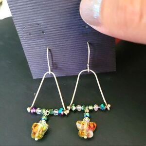 Sterling Silver crystal handmade earrings Nwt